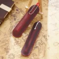 Vintage handgemachte echte Leder Stifttasche Retro Rindsleder Etui fuer Schule Buero Neu - 1er-Pack (Groß) / Bordeaux Crazy Horse Leder