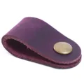 Organisateur de cable en cuir violet enrouleur sangle boucle de gestion pour chargeur - Crazy horse violet