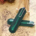Vintage handgemachte Echtleder Stiftetasche fuer Fueller, retro Rindsleder Schutzhuelle. - 1er-Pack (Klein) / Dunkelgrünes Crazy Horse Leder