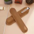 Vintage echtes Leder Stiftetui handgefertigt Retro Stiftebeutel Schutzhülle Etui Geschenk - 1er-Pack (Klein) / Camelfarbenes Wachsleder