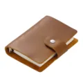 A8 mini cuaderno de bolsillo de cuero genuino hojas sueltas diario agenda portatil bloc. - Marrón Crazy Horse