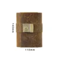 Vintage leather A7 password lock notebook with embossed floral pattern and metal clasp. - Ruled Refills 96 Sheets / A7 Carved Brown 140x110mm