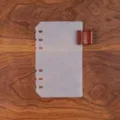 Transparant mat ringband scheidingsblad A5 A6 A7 met leren penlulus planner accessoire pagina - A6 / Plantaardig Gelooid Leer Donkerbruin