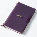 Purple leather traveler notebook vintage handmade crazy horse cowhide journal diary planner. - A5 Model / Crazy Horse Deep Purple