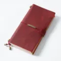 Vintage genuine leather traveler notebook, handmade crazy horse cowhide journal with metal parts. - Regular Fit / Crazy Horse Wine Red
