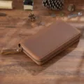 Echter Rindsleder Notizbuchhülle Reißverschluss Planer Tasche, vintage braune Organizer Tasche. - Ohne Einlage / Crazy Horse Braun