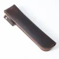 Braunes Vintage Leder Stifteetui für Apple iPad Pencil Schutzhülle mit Reißverschluss - Crazy Horse Kaffee