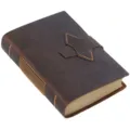Handmade genuine leather vintage journal A5 notebook with strap closure and rustic brown cover. - Crazy Horse Coffee