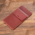 Genuine leather pen pouch pocket protector for doctor nurse white coat pocket brown color - Crazy Horse Wine Red