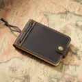 Mini Vintage Leder Notizbuch in Dunkelbraun, tragbares kleines Tagebuch und Notizblock. - Kaffeebraun