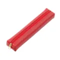 Rotes Leder-Mäppchen für Schule, minimalistische Stiftebox, robuster Reißverschluss, kompaktes Etui. - Litchi Rot