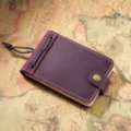 Mini cuaderno de cuero morado vintage diario de bolsillo para notas diarias y viajes - Púrpura Oscuro