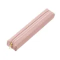 Rosa Leder Federmäschchen, minimalistische süße Schreibwarentasche für Schüler und Kinder. - Litschimuster Rosa