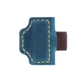 Blue genuine leather magnetic pen clip with elastic band, vintage style bookmark loop for journal. - Crazy Horse Blueish