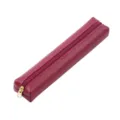 Astuccio minimalista in vera pelle rosso scuro, elegante borsa per penne per la scuola. - Viola Litchi