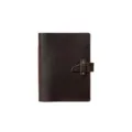 Vintage braunes Leder Notizbuch Tagebuch A5 A6 tragbares Journal mit Riemen und Messing Druckknopf. - Leeres Dowling-Papier 96 Blatt (A7) / Braun