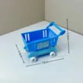 Mini carrito de compras juguete azul casa de muñecas miniatura supermercado carrito lindo - Azul