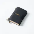 Vintage genuine leather traveler notebook handmade crazy horse diary journal with metal charm tag. - Passport Size / Crazy Horse Black