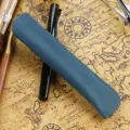 Blaues Leder Füllfederhalter Etui Vintage handgemachte Stifthülle Schutzhülle Geschenk Büro - Einzeleinheit / Blau