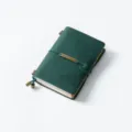 Dark green leather traveler notebook vintage journal diary daily planner aesthetic diary - Passport Size / Crazy Horse Dark Green