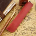 Rote Leder Stifttasche, handgemachte Vintage Stil Füllfederhalter Schutztasche für Bürobedarf. - Einzeleinheit / Rot