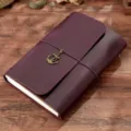 Vintage Echtleder Reisetagebuch Notizbuch mit schönem Anker Anhänger für tägliche Notizen. - A5-Modell / Crazy Horse Tiefviolett