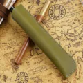 Handgemachte Leder Stiftetui Vintage Rindsleder Füllhalter Schutztasche Etui Halter - Einzeleinheit / Olivgrün