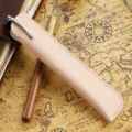 Minimalistische Echtleder Stiftetasche für Füllfederhalter, Vintage Schutzetui für Stifte. - Einzeleinheit / Pflanzlich gegerbtes Leder