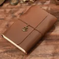 Vintage Echtleder Reise Notizbuch Tagebuch mit Anker Anhanger, klassisches braunes Notizbuch. - A5-Modell / Crazy Horse Braun