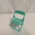 Mini folding chair phone stand detail view, cute macaron green desktop decoration ornament. - Fresh Green
