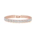 Elegante bracciale tennis in zirconi AAA placcato oro rosa con pietre taglio baguette - 18cm / Oro rosa