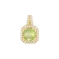 Elegant champagne gold pendant featuring a round green zirconia stone and halo diamonds. - Pendant Only (Without Chain) / Apple Yellow Perfume Bottle Style (Pendant Only)