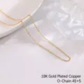 Minimalist 18K gold plated copper O-chain necklace with adjustable 45+5cm length - O-Link Chain (45+5cm)