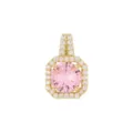 Exquisite champagne gold pendant with large pink zircon and sparkling crystal accents - Pendant Only (Without Chain) / Pink Perfume Bottle Style (Pendant Only)