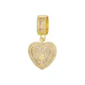 Pendentif cœur avec initiale E doré exquis orné de pierres de zircone scintillantes - Style Lettre E (Pendentif Uniquement) / Or
