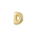 High-quality detailed view of a polished golden bubble letter D jewelry charm for DIY necklaces - Letter D / Pendant Only (Without Chain) / Gold