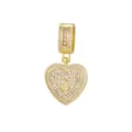 Pendentif cœur luxueux avec la lettre G et zircons cubiques en finition dorée - Style Lettre G (Pendentif Uniquement) / Or