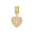 Pendentif cœur plaqué or avec lettre H et pierres en zircone cubique scintillantes - Style Lettre H (Pendentif Uniquement) / Or