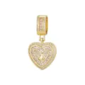 Élégant pendentif coeur plaqué or avec zircons et initiale J pour bijoux personnalisés - Style Lettre J (Pendentif Uniquement) / Or
