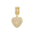 Exquis pendentif cœur en or avec lettre K et zircons pour bijoux de collier de bricolage - Style Lettre K (Pendentif Uniquement) / Or