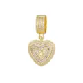 Pendentif cœur doré exquis avec la lettre Q et un sertissage complet en oxydes de zirconium - Style Lettre O (Pendentif Uniquement) / Or