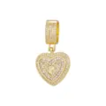 Pendentif cœur doré serti de zircons avec lettre P pour un collier personnalisé - Style Lettre P (Pendentif Uniquement) / Or