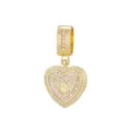 Pendentif cœur doré avec oxydes de zirconium et initiale lettre S pour création de bijoux DIY - Style Lettre S (Pendentif Uniquement) / Or