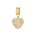 Pendentif en forme de coeur avec zircone et lettre T doré pour bijoux élégants - Style Lettre T (Pendentif Uniquement) / Or