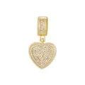 Pendentif cœur doré avec lettre X et incrustation complète de zircons pour bijoux - Style Lettre X (Pendentif Uniquement) / Or