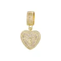 Pendentif cœur en or élégant avec lettre Z et zircons cubiques étincelants - Style Lettre Z (Pendentif Uniquement) / Or