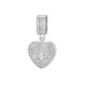 Pendentif cœur en argent élégant serti de zircons étincelants avec la lettre initiale H - Style Lettre H (Pendentif Uniquement) / Argent