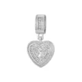 Pendentif cœur en argent avec lettre J et serti de zircons cubiques scintillants - Style Lettre J (Pendentif Uniquement) / Argent