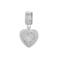 Pendentif cœur argenté orné de zircons et lettre N pour colliers personnalisés - Style Lettre N (Pendentif Uniquement) / Argent