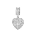 Pendentif cœur argenté avec l'initiale 'S' orné de pierres de zircone cubique - Style Lettre S (Pendentif Uniquement) / Argent